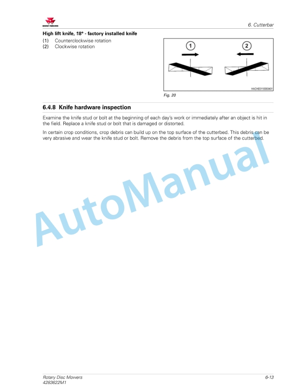 Massey Ferguson 1393, 1395 Rotary Disc Mower Workshop Service Manual 4283622M1-4