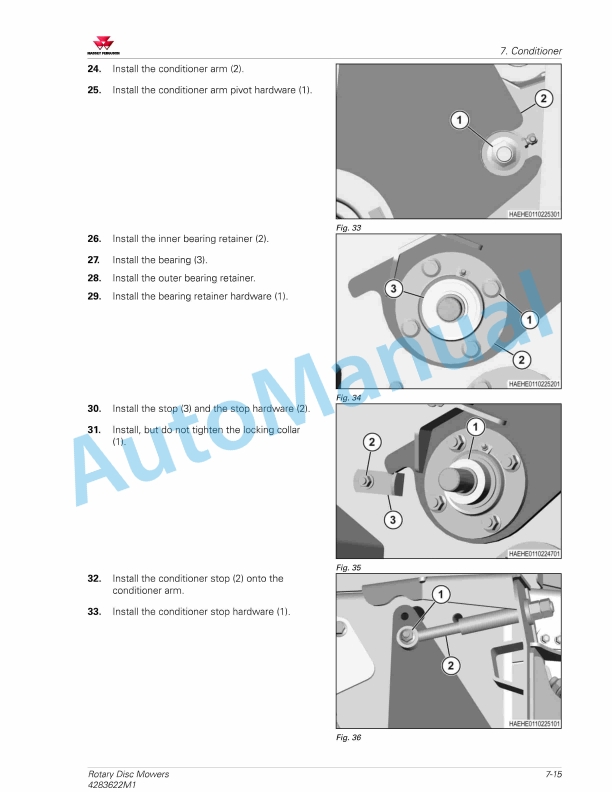 Massey Ferguson 1393, 1395 Rotary Disc Mower Workshop Service Manual 4283622M1-5