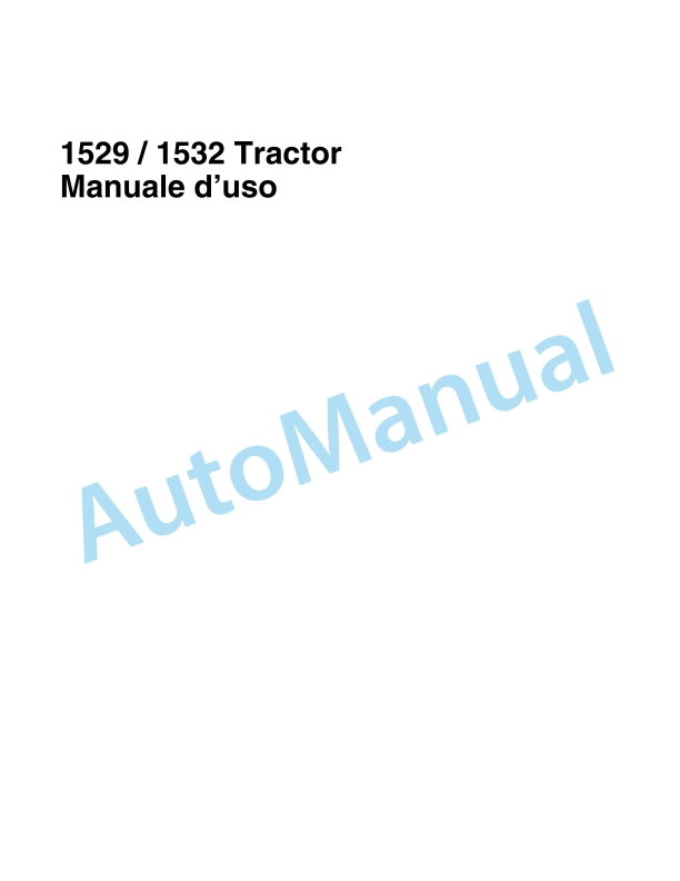 Massey Ferguson 1529, 1532 Tractor Operator Instruction Book 1857695M1-2