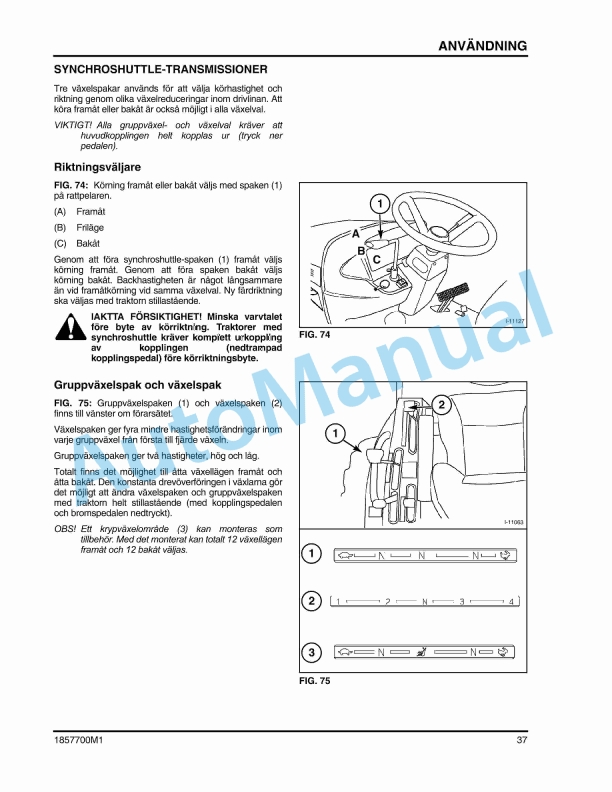 Massey Ferguson 1529, 1532 Tractor Operator Instruction Book 1857695M1-3