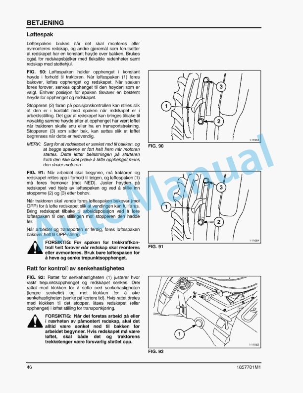 Massey Ferguson 1529, 1532 Tractor Operator Instruction Book 1857695M1-5