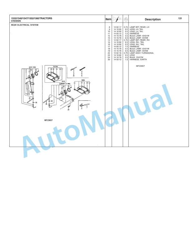 Massey Ferguson 1533, 1540, 1547, 1552, 1560 Compact Tractor Repair Time Schedule 4283390M4-4
