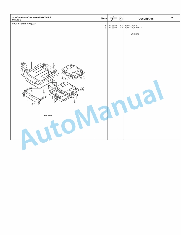 Massey Ferguson 1533, 1540, 1547, 1552, 1560 Compact Tractor Repair Time Schedule 4283390M4-5
