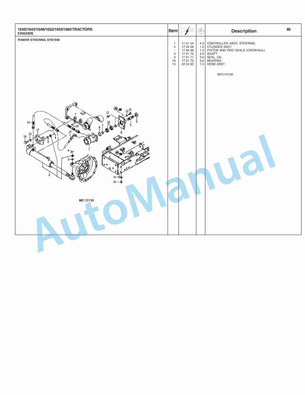 Massey Ferguson 1635, 1643, 1648, 1652, 1655, 1660 Compact Tractor Repair Time Schedule 4283394M2-2