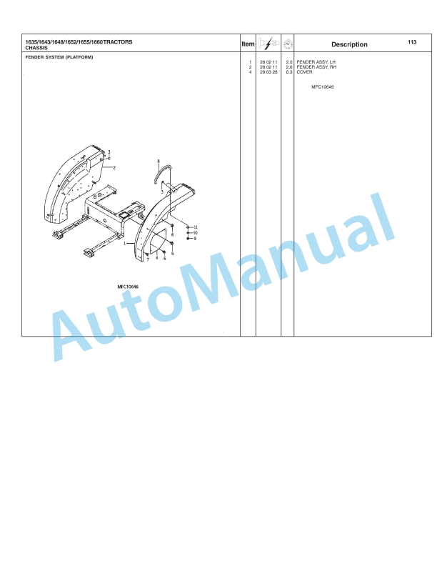 Massey Ferguson 1635, 1643, 1648, 1652, 1655, 1660 Compact Tractor Repair Time Schedule 4283394M2-3