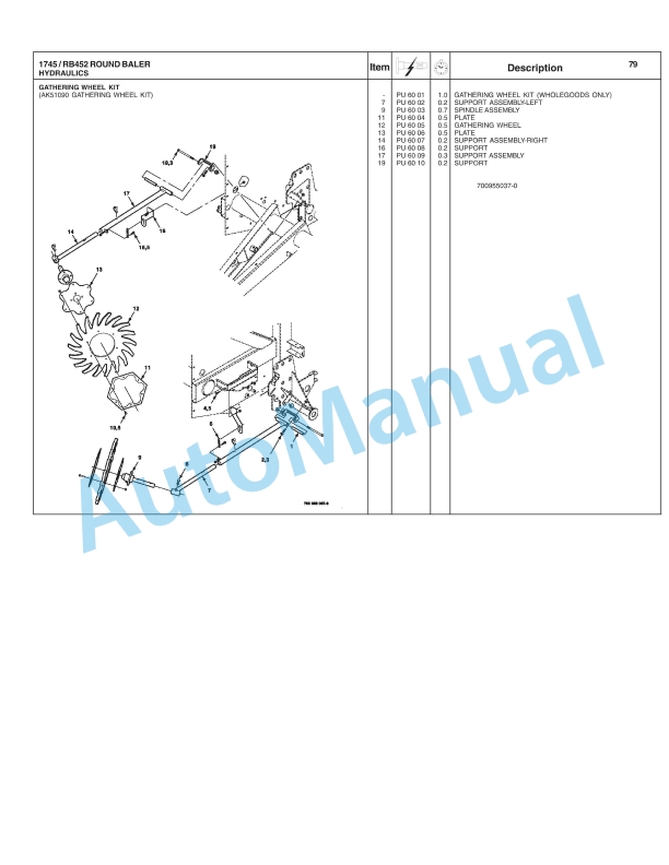 Massey Ferguson 1745 Round Baler Repair Time Schedule 4283429M1-5