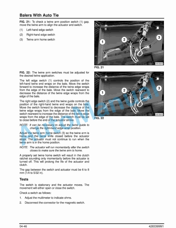 Massey Ferguson 1745 Round Baler Workshop Service Manual 4283399M1-3