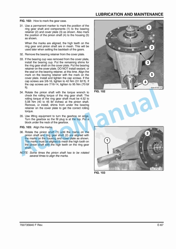 Massey Ferguson 1835, 1837, 1839 Operator Instruction Book 700735840F-4