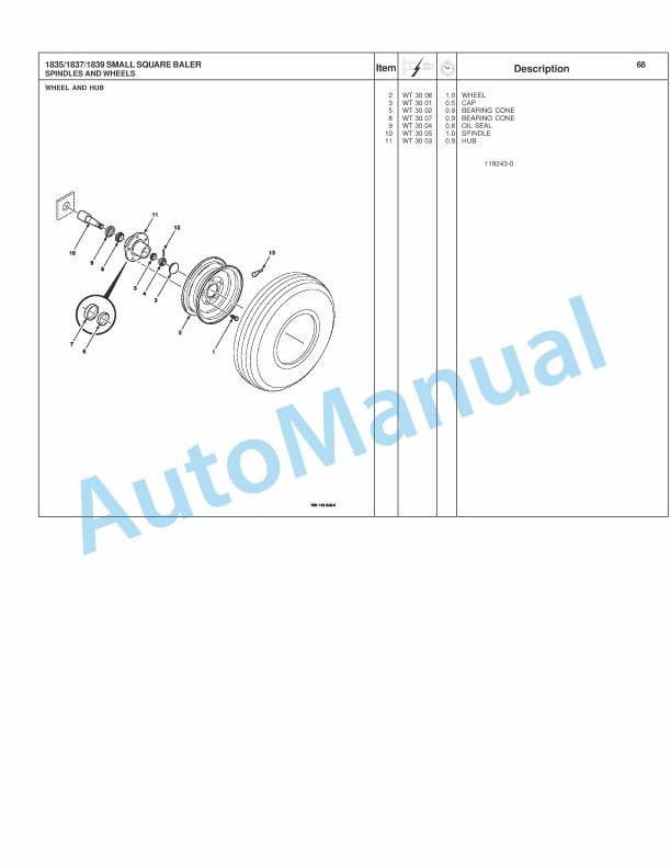 Massey Ferguson 1835, 1837, 1839 Small Square Baler Repair Time Schedule 4283502M2-5