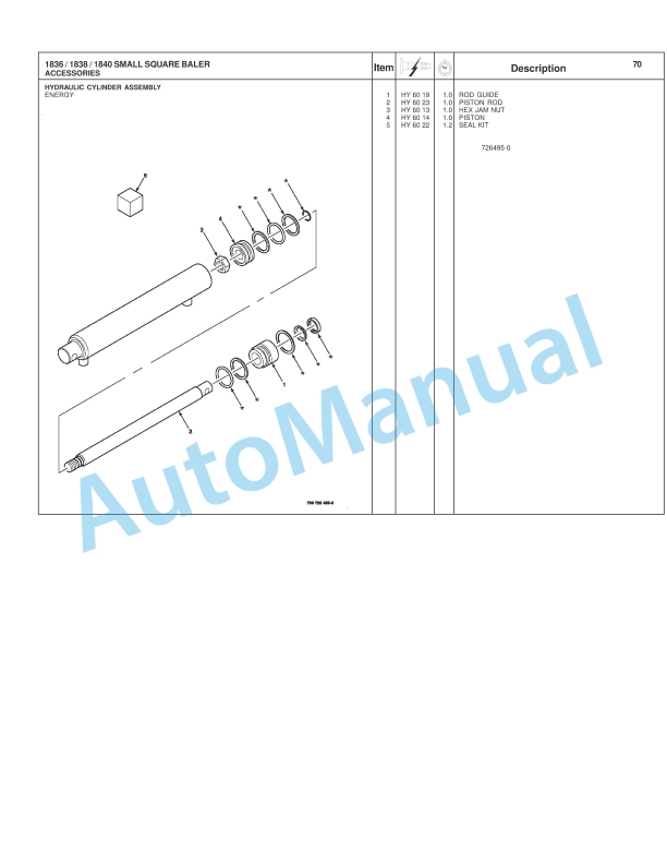 Massey Ferguson 1836, 1838, 1840 Small Square Baler Repair Time Schedule 4283566M1-5