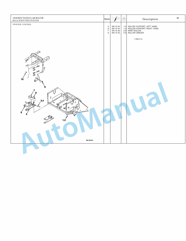 Massey Ferguson 1840 Small Square Baler Repair Time Schedule 4283536M1-2