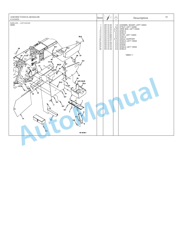 Massey Ferguson 1840 Small Square Baler Repair Time Schedule 4283536M1-3