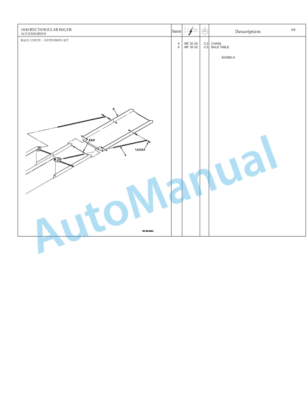 Massey Ferguson 1840 Small Square Baler Repair Time Schedule 4283536M1-5
