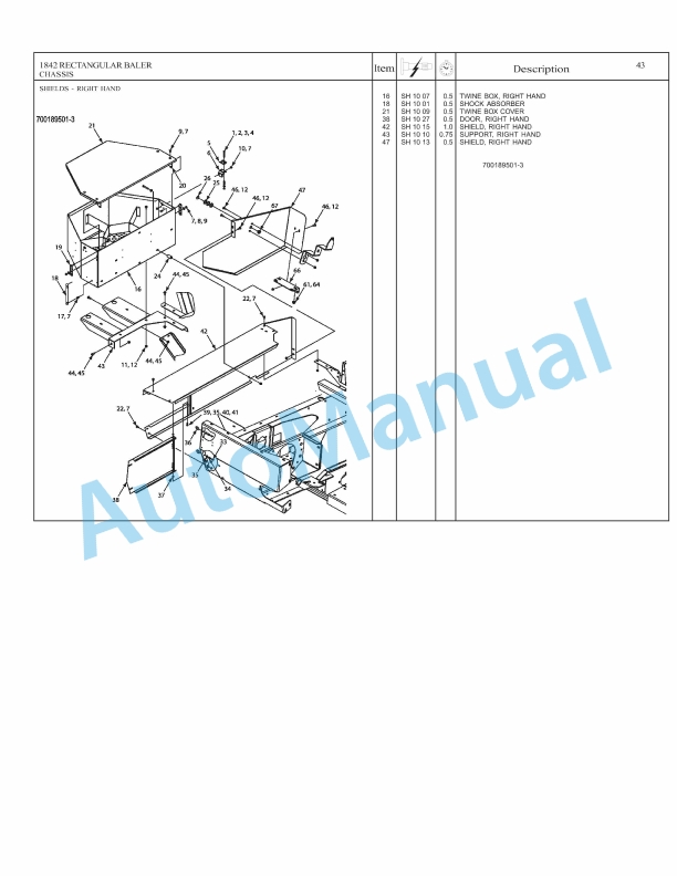 Massey Ferguson 1842 Rectangular Baler Repair Time Schedule 4283599M1-5