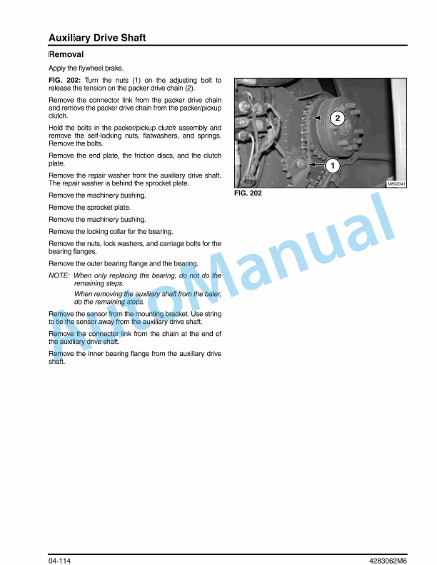 Massey Ferguson 2140 to 2150 Packer Cutter, 2160 to 2190 Large Rectangular Baler Workshop Service Manual 4283062M6-2