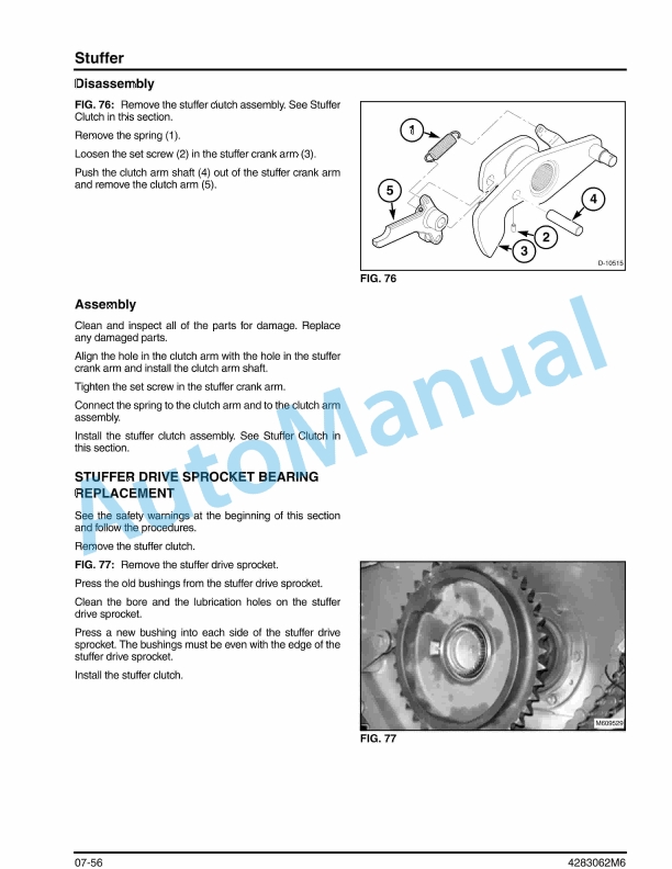 Massey Ferguson 2140 to 2150 Packer Cutter, 2160 to 2190 Large Rectangular Baler Workshop Service Manual 4283062M6-3