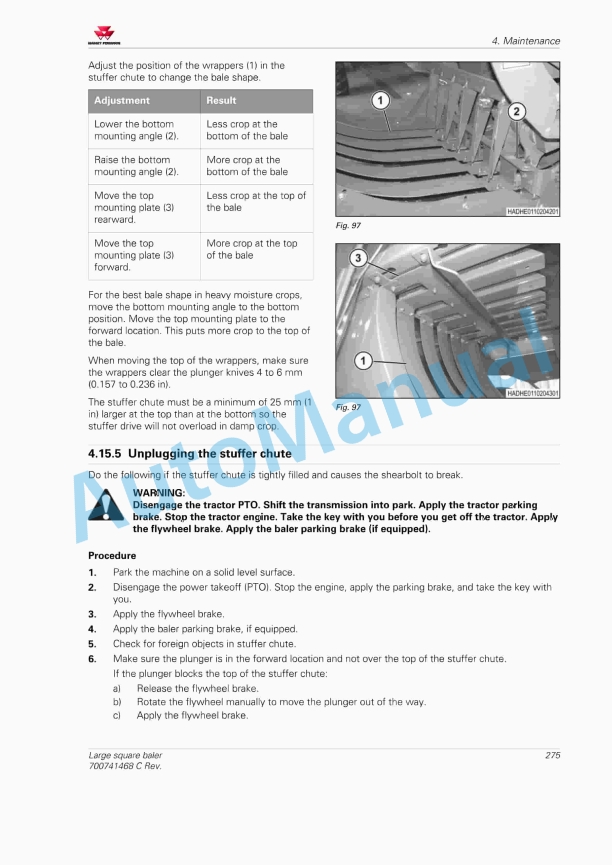 Massey Ferguson 2240, 2250, 2260, 2270, 2270XD, 2290 Operators Manual 700741468C-3