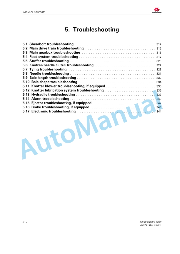 Massey Ferguson 2240, 2250, 2260, 2270, 2270XD, 2290 Operators Manual 700741468C-4