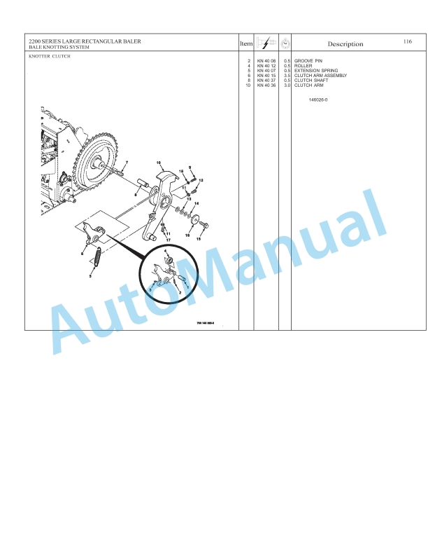 Massey Ferguson 2240 to 2290CE Large Rectangular Baler Repair Time Schedule 4283526M3-2