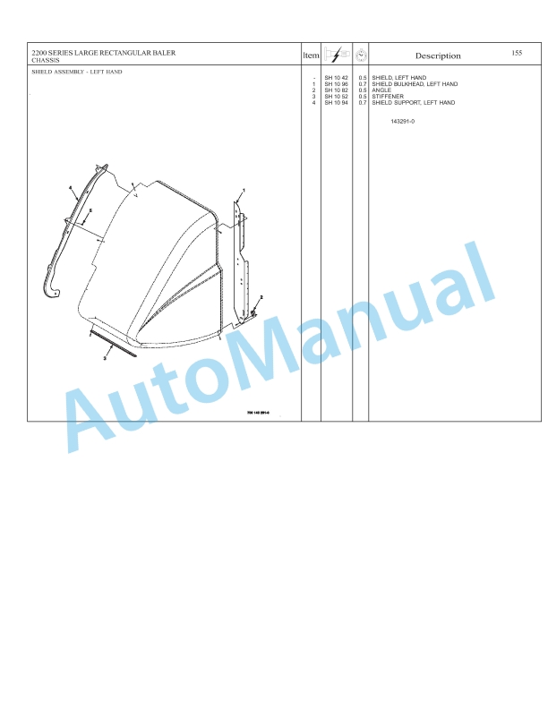Massey Ferguson 2240 to 2290CE Large Rectangular Baler Repair Time Schedule 4283526M3-3