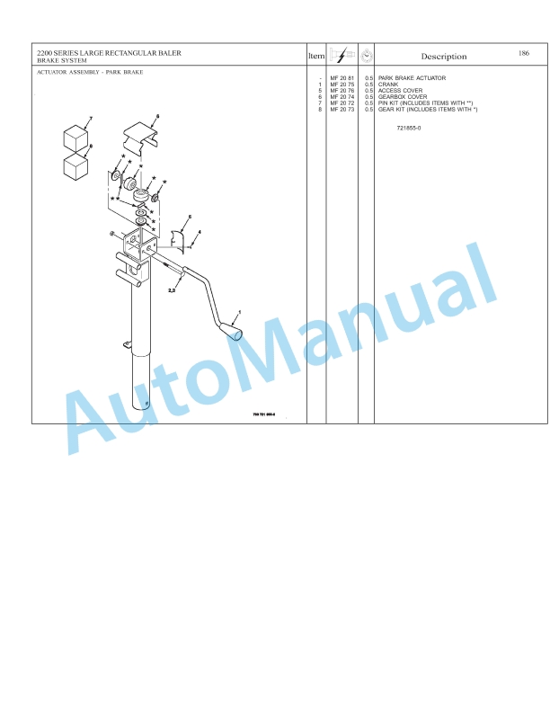 Massey Ferguson 2240 to 2290CE Large Rectangular Baler Repair Time Schedule 4283526M3-5