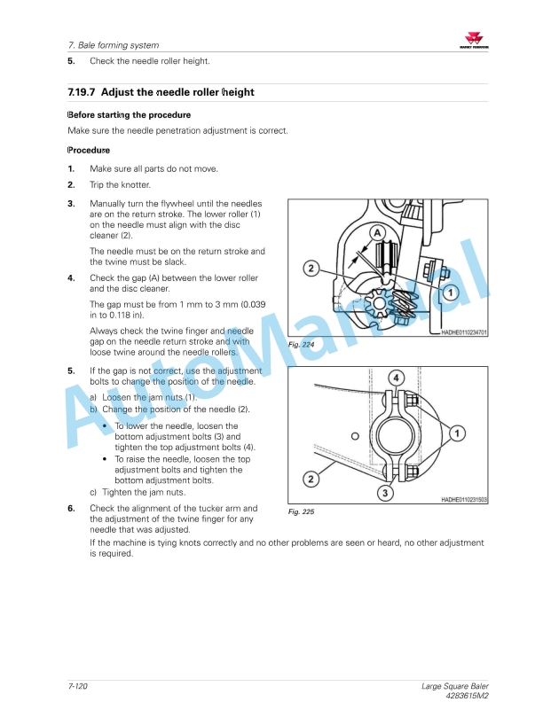Massey Ferguson 2370 Ultra HD Large Square Baler Workshop Service Manual 4283615M2-3