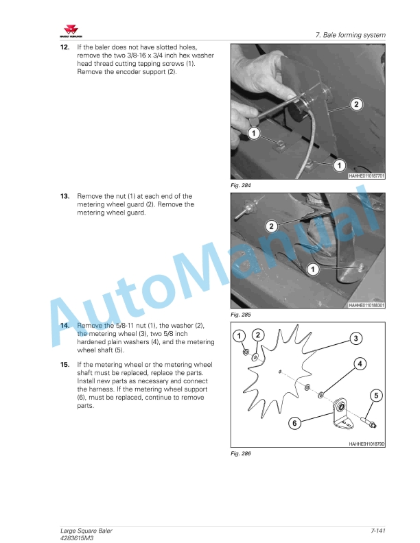 Massey Ferguson 2370 Ultra HD Large Square Baler Workshop Service Manual 4283615M3-5