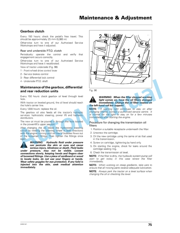Massey Ferguson 2400 Series Tractor Operator Instruction Book 1857476M1-3