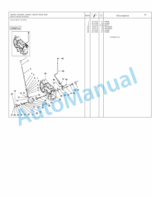 Massey Ferguson 2604H, 2605H, 2606H, 2607H Tractor Repair Time Schedule 4283605M1-2