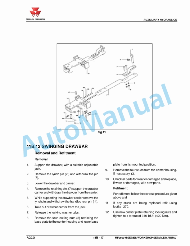 Massey Ferguson 2604H, 2605H, 2606H, 2607H Tractor Workshop Service Manual 4283604M1 5 Massey Ferguson 2604H, 2605H, 2606H, 2607H Tractor Workshop Service Manual 4283604M1 - Image 5