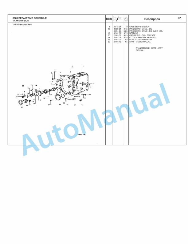 Massey Ferguson 2605 Tractor Repair Time Schedule 4283073M3-2