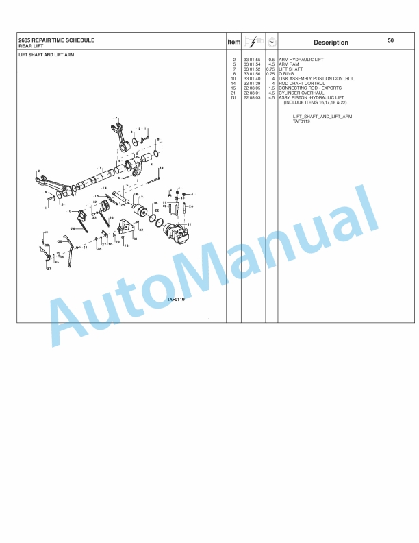 Massey Ferguson 2605 Tractor Repair Time Schedule 4283073M3-3