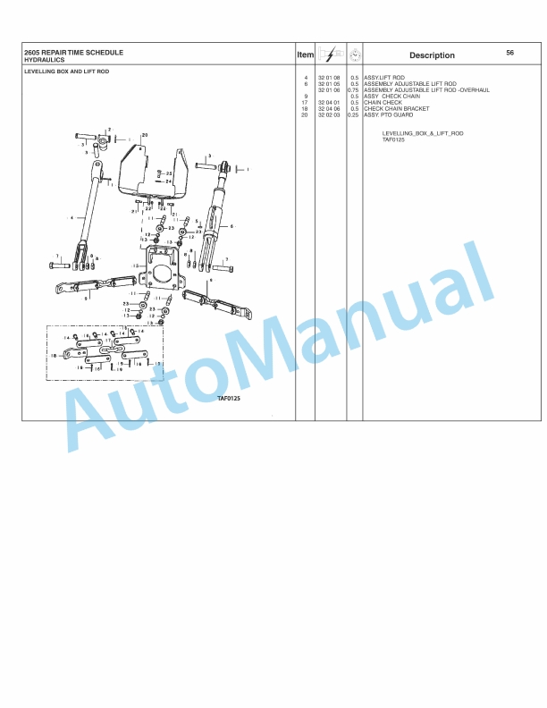 Massey Ferguson 2605 Tractor Repair Time Schedule 4283073M3-4