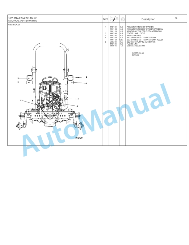 Massey Ferguson 2605 Tractor Repair Time Schedule 4283073M3-5