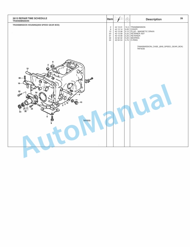 Massey Ferguson 2615 Tractor Repair Time Schedule 4283074M3-2