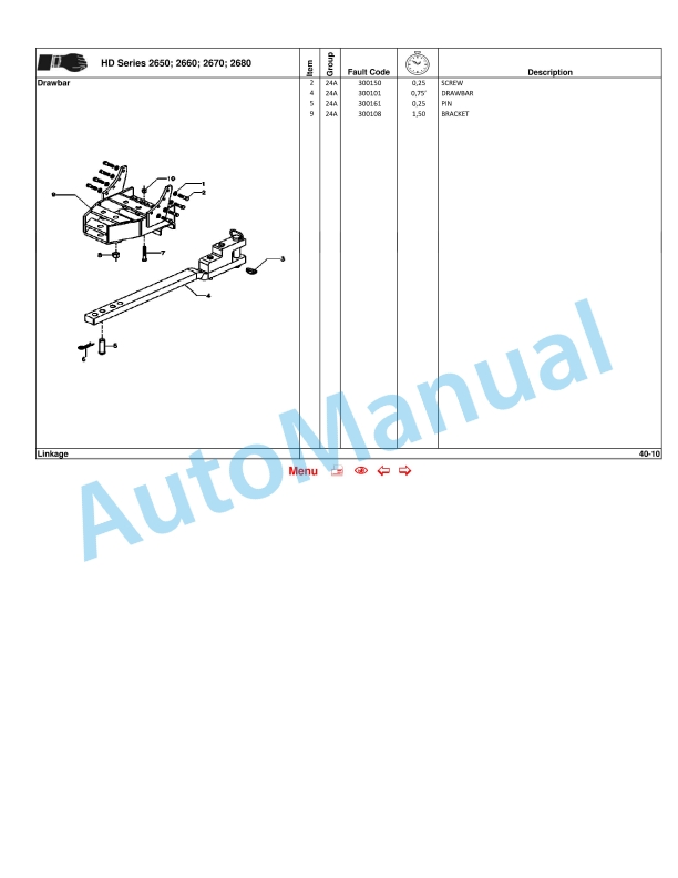 Massey Ferguson 2650, 2660, 2670, 2680 Tractors Repair Time Schedule 4283422M1-2