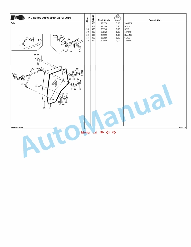 Massey Ferguson 2650, 2660, 2670, 2680 Tractors Repair Time Schedule 4283422M1-5