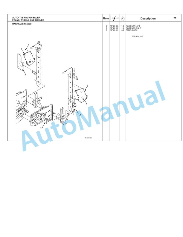 Massey Ferguson 2745, 2746, 2756 Auto-Tie Round Baler Repair Time Schedule 4283097M1-2