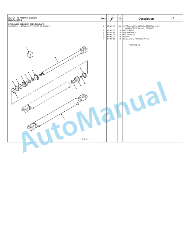 Massey Ferguson 2745, 2746, 2756 Auto-Tie Round Baler Repair Time Schedule 4283097M1-3