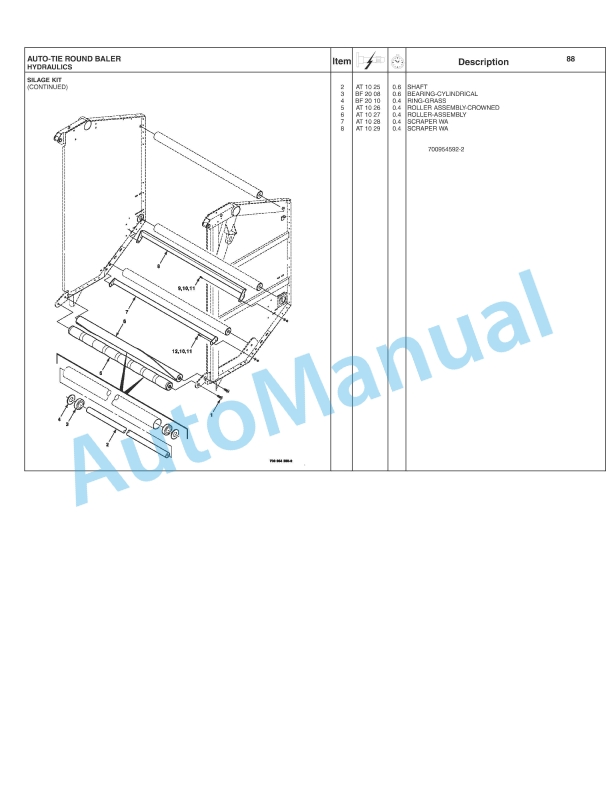 Massey Ferguson 2745, 2746, 2756 Auto-Tie Round Baler Repair Time Schedule 4283097M1-5