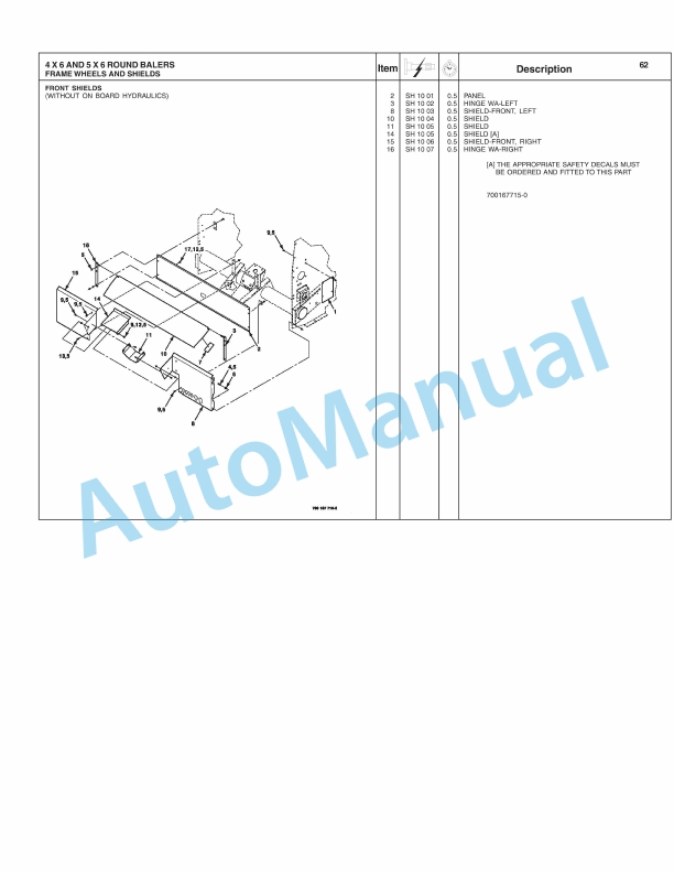 Massey Ferguson 2846, 2846A, 2856, 2856A Round Baler Repair Time Schedule 4283410M2-2