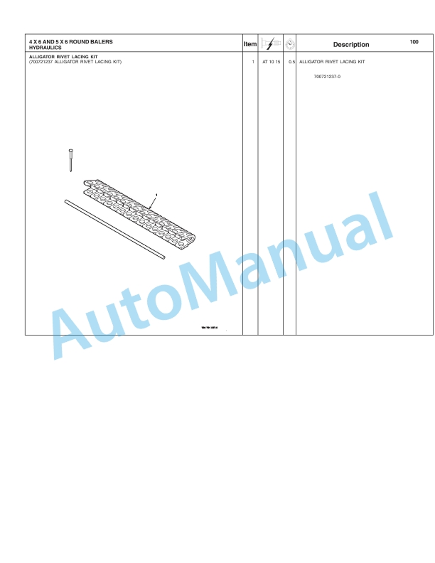 Massey Ferguson 2846, 2846A, 2856, 2856A Round Baler Repair Time Schedule 4283410M2-5