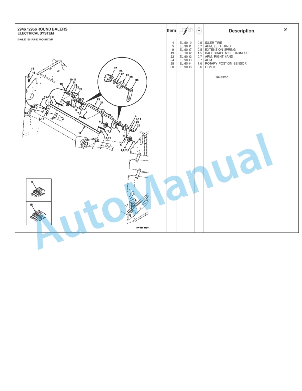 Massey Ferguson 2946, 2956 Round Baler Repair Time Schedule 4283537M2-2
