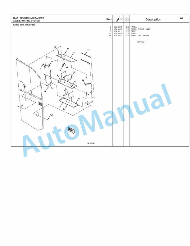 Massey Ferguson 2946, 2956 Round Baler Repair Time Schedule 4283537M2-3
