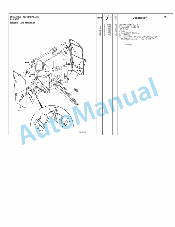 Massey Ferguson 2946, 2956 Round Baler Repair Time Schedule 4283537M2-5