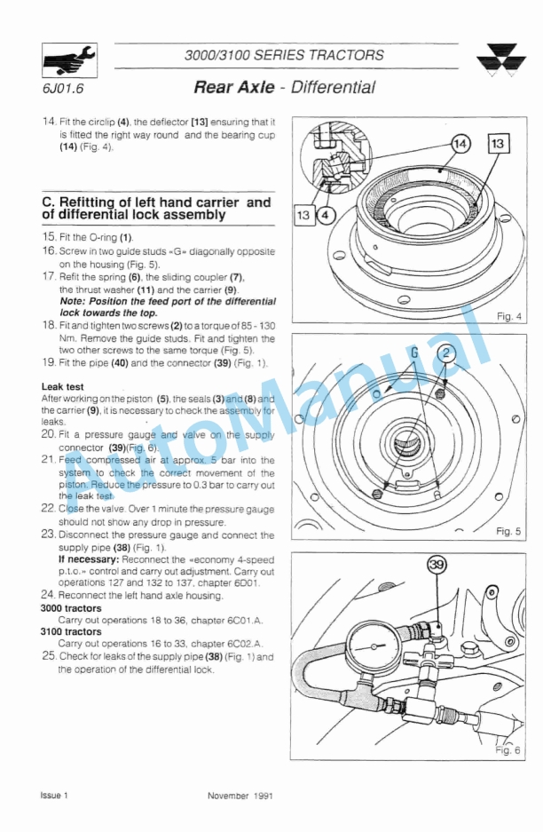 Massey Ferguson 3000, 3100 Series Tractor Workshop Service Manual 2 Massey Ferguson 3000, 3100 Series Tractor Workshop Service Manual - Image 2
