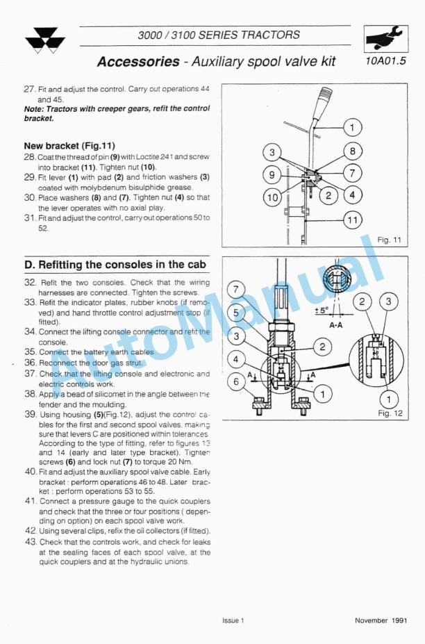 Massey Ferguson 3000, 3100 Series Tractor Workshop Service Manual 5 Massey Ferguson 3000, 3100 Series Tractor Workshop Service Manual - Image 5
