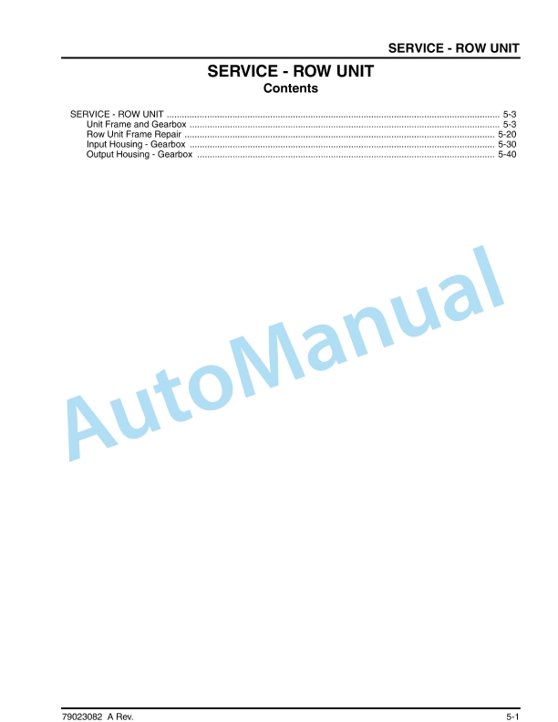 Massey Ferguson 3000 Corn Header Workshop Service Manual 79023082A-5