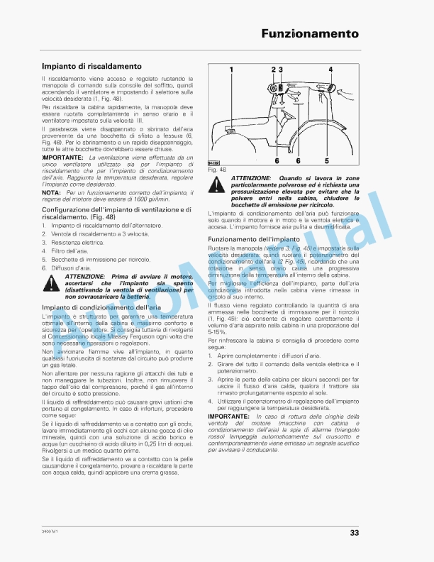 Massey Ferguson 3400 Series Tractor Operator Instruction Book 1857482M1-4