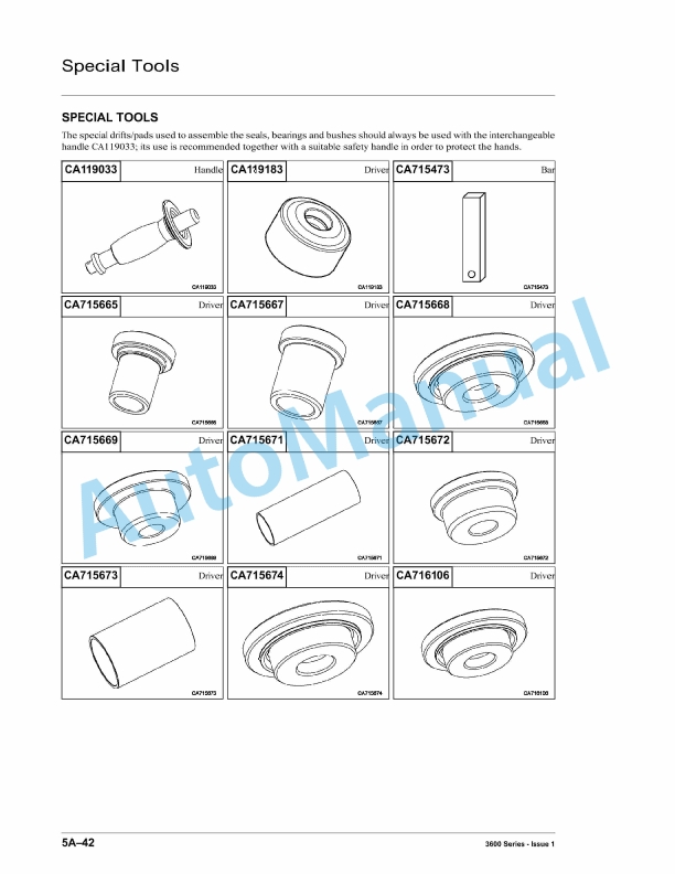 Massey Ferguson 3615, 3625, 3635, 3645 Tractors Workshop Service Manual 4283084M2-5